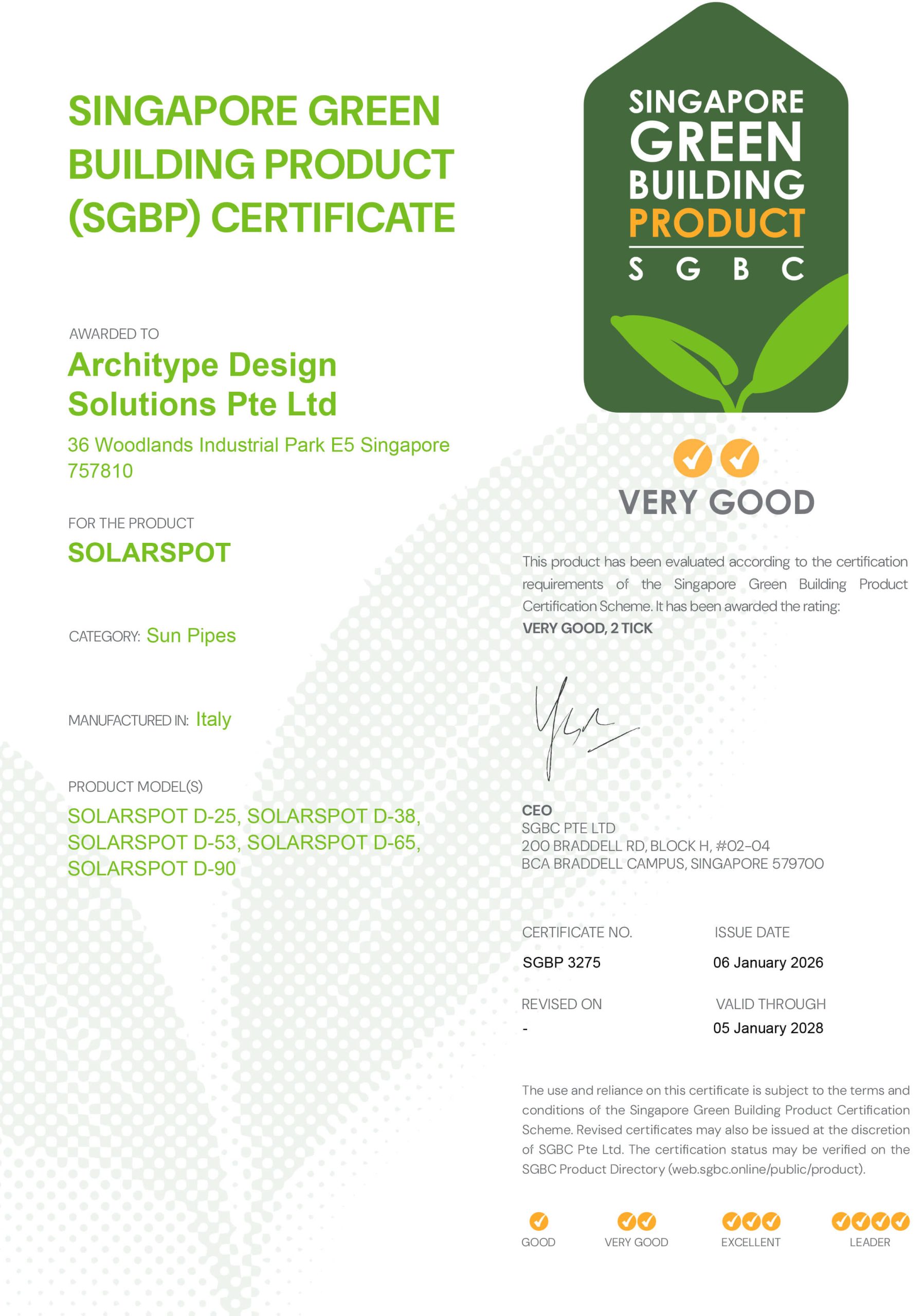 Singapore Green Building Product (SGBP)